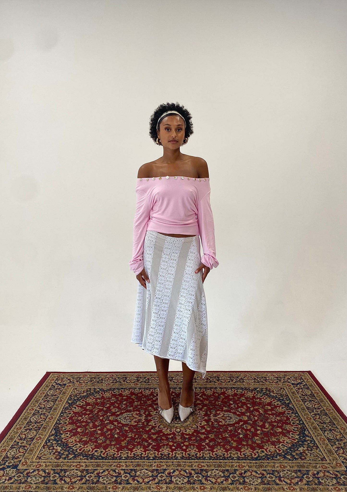 Blush Button Top