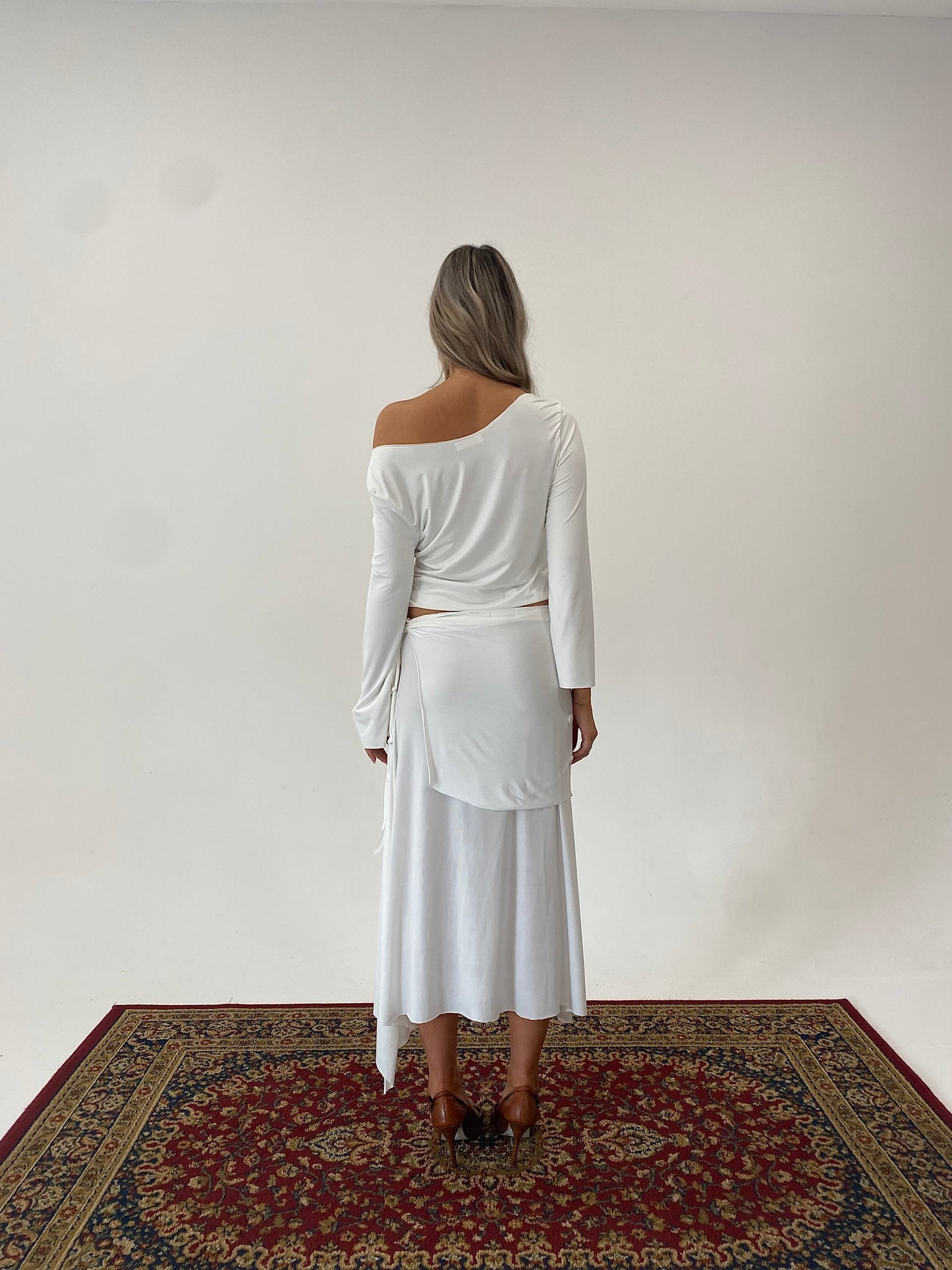 Vanilla Button Midi Skirt