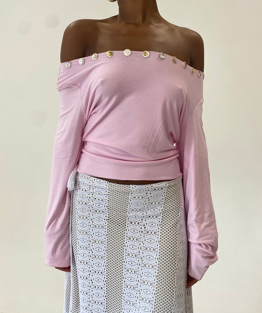 Blush Button Top