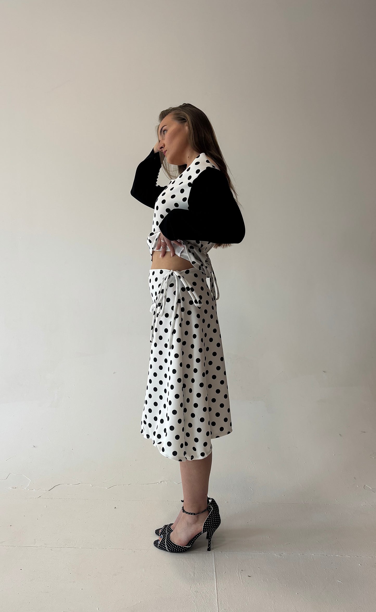 Polka Dot Midi Skirt