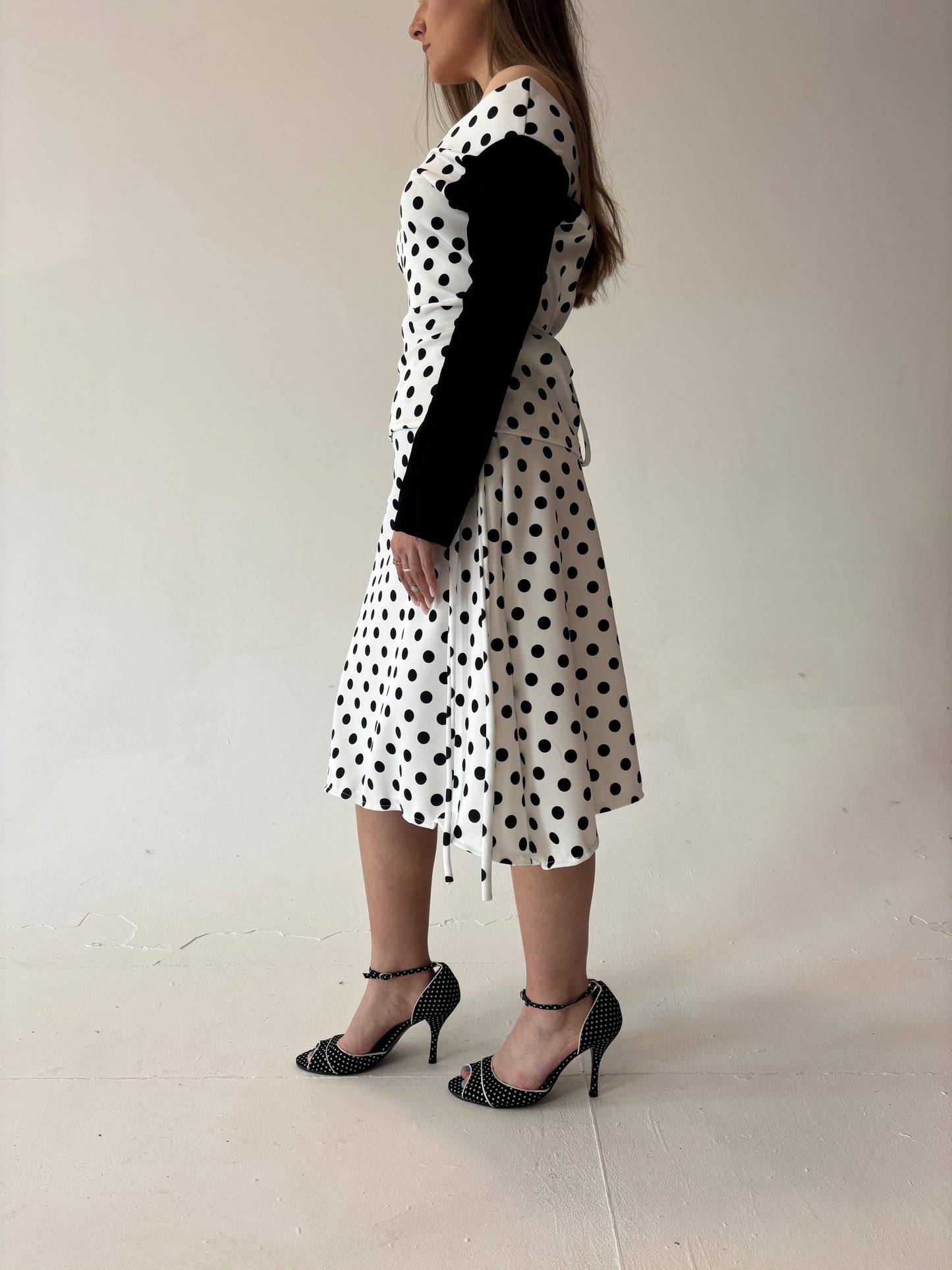 Polka Dot Midi Skirt