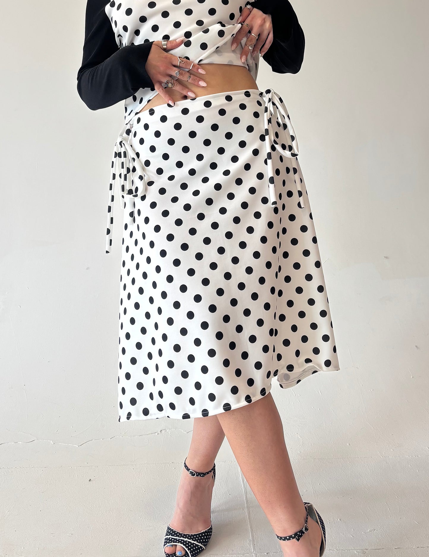 Polka Dot Midi Skirt