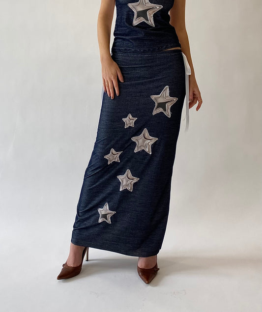 Star Tie Up Maxi Skirt