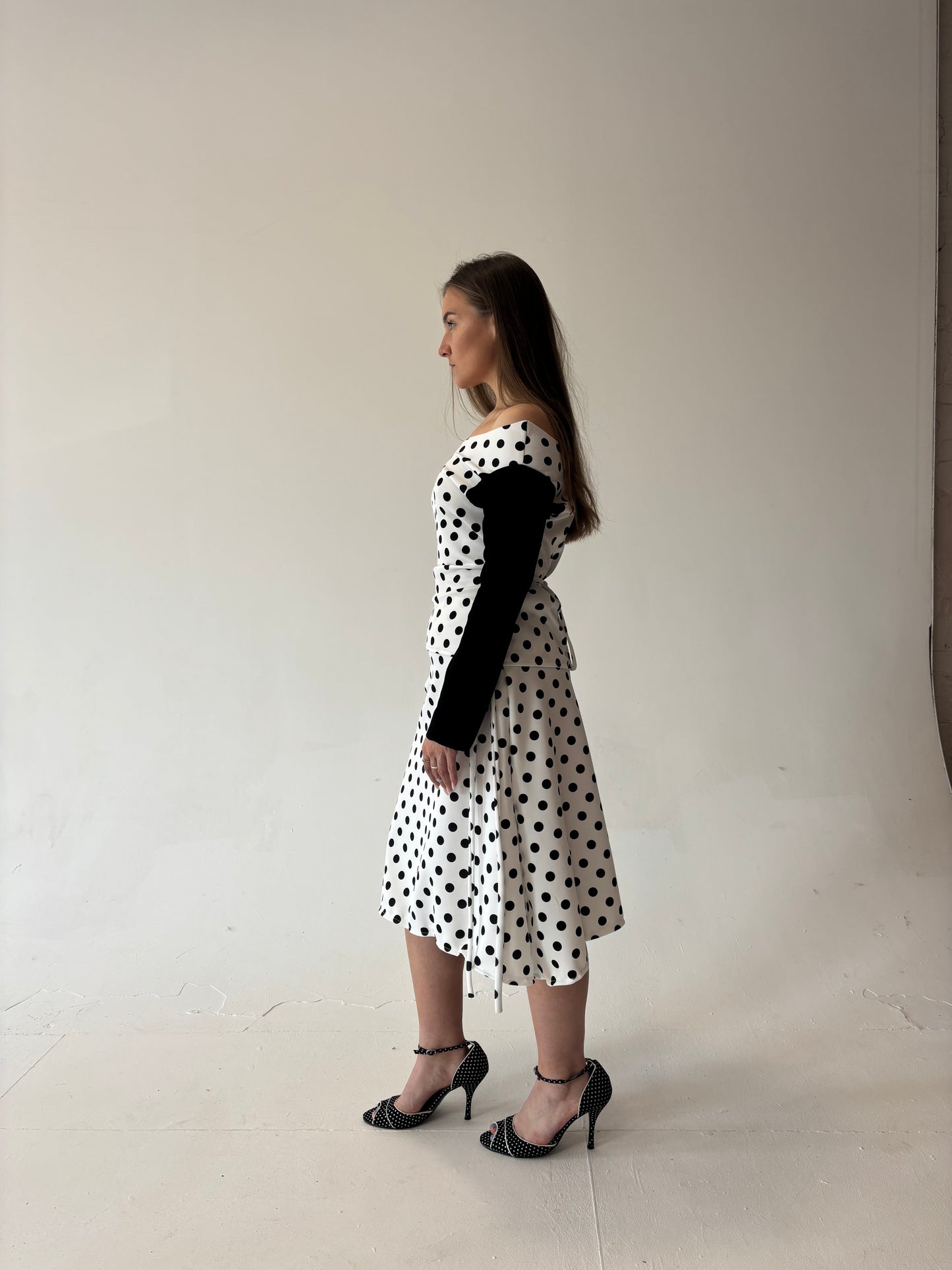 Polka Dot Midi Skirt