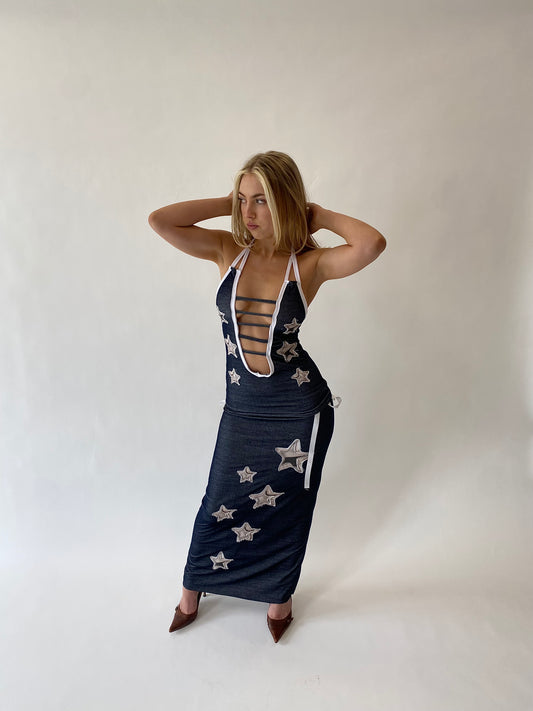 Star Open Front Tie Up Vest