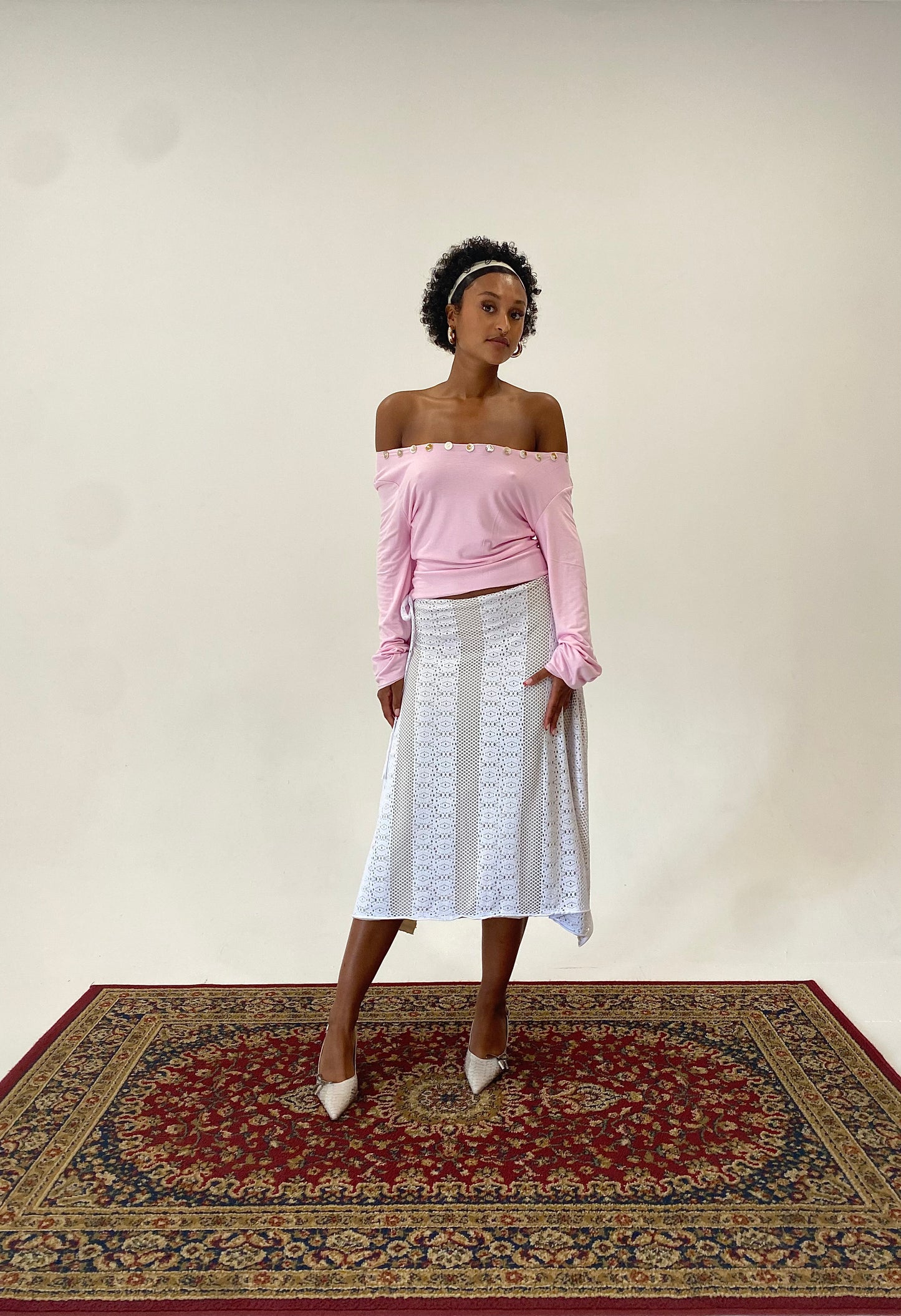 Blush Button Top