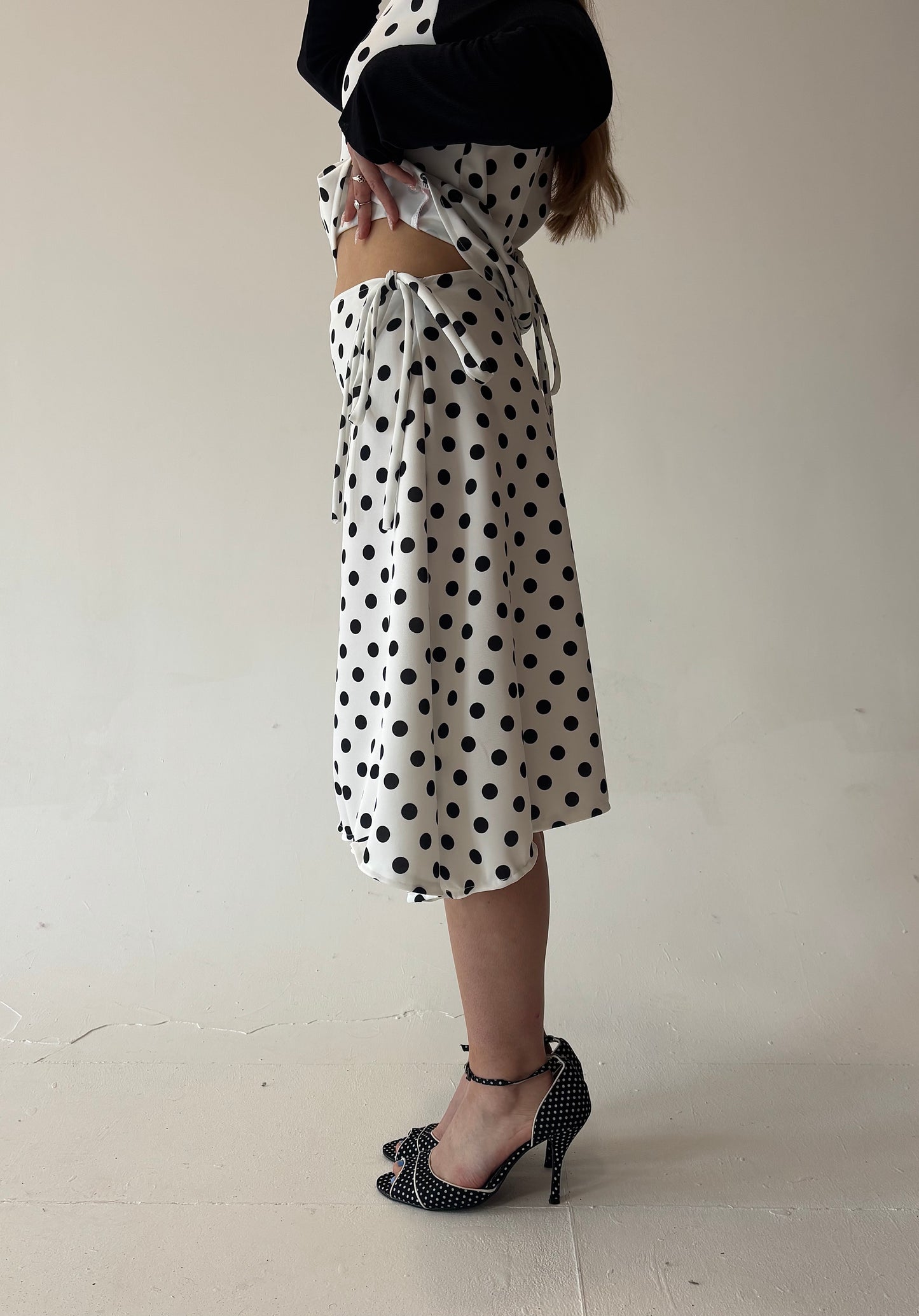 Polka Dot Midi Skirt