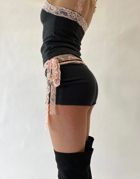 Black Mini Lace Shorts
